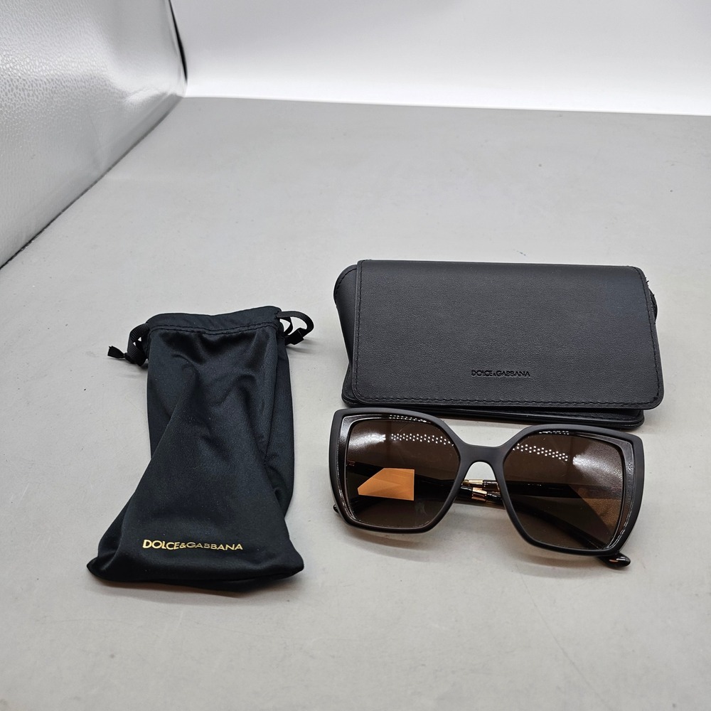 Dolce & Gabbana DG4385 Butterfly Sunglasses Matte Black Tortoise Brown Gradient